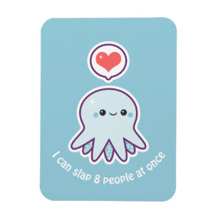 Kawaii blåttbläckfisk magnet