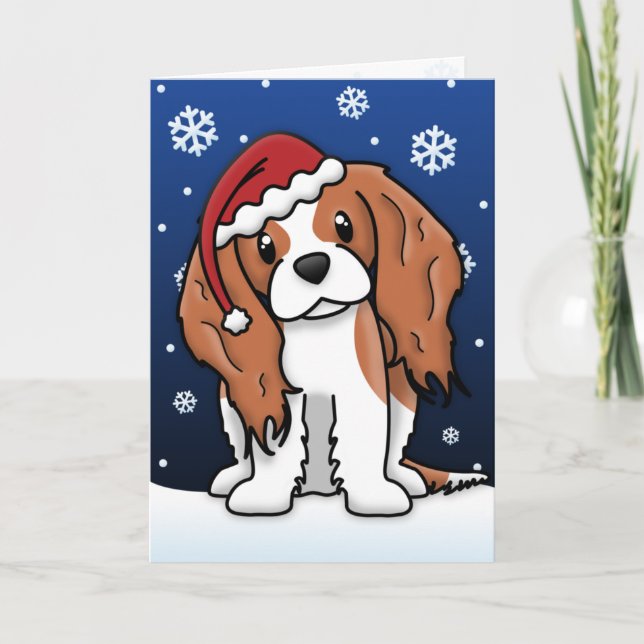 Kawaii Blenheim Cavalier Spaniens julkort Helgkort (Framsida)