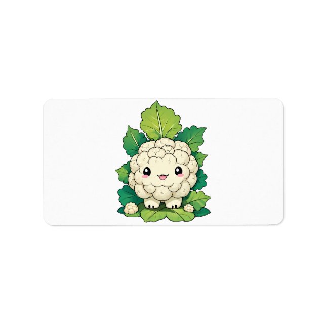 Kawaii Blomkål Adressetikett (Framsidan)