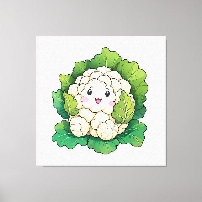 Kawaii Blomkål Canvastryck (Framsida)