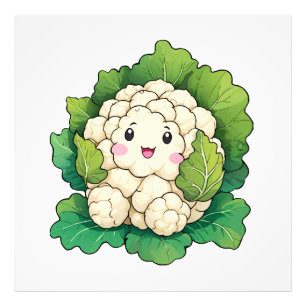 Kawaii Blomkål Fototryck