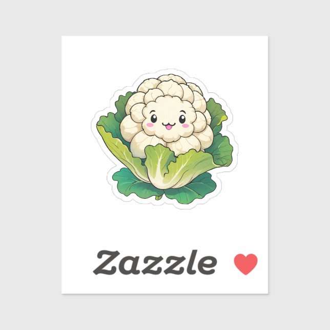 Kawaii Blomkål Klistermärken (Ark)