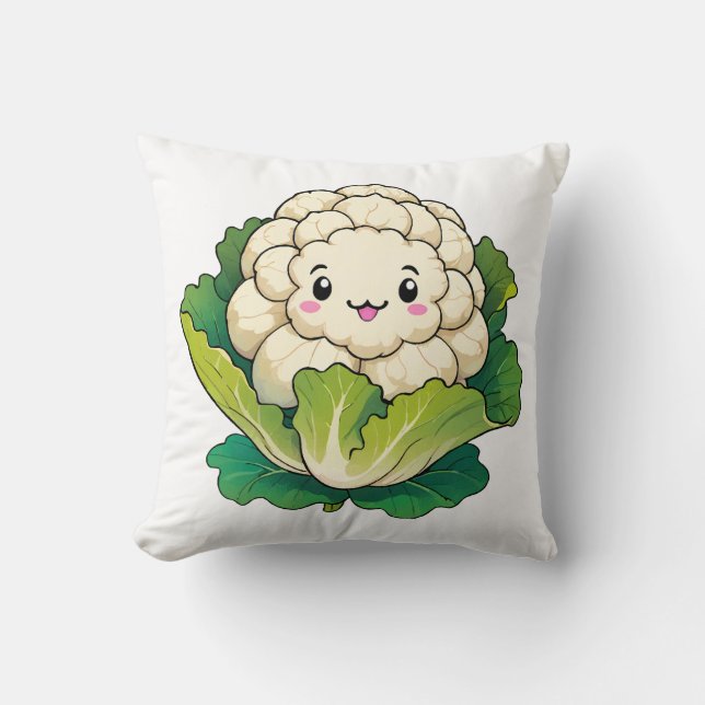 Kawaii Blomkål Kudde (Framsida)