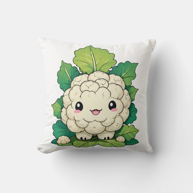 Kawaii Blomkål Kudde (Framsida)