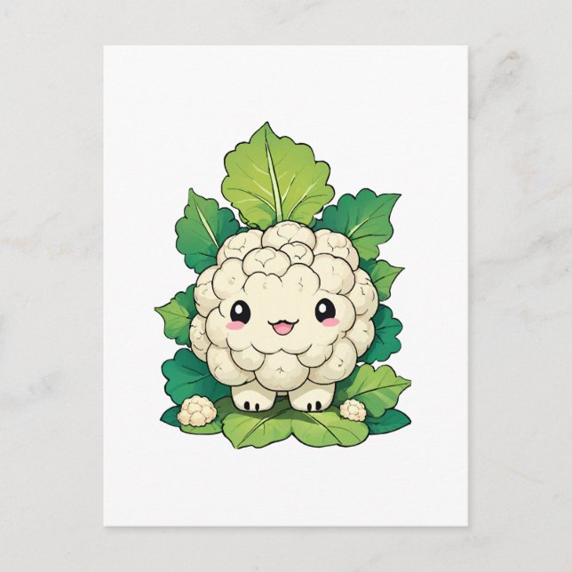 Kawaii Blomkål Vykort (Framsida)