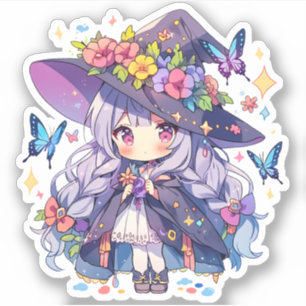 Kawaii Blommigt Loli Witch Klistermärken
