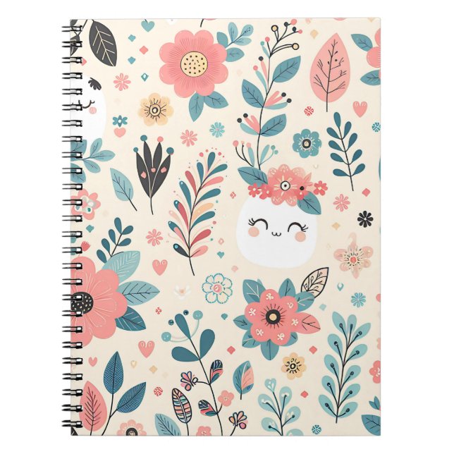 Kawaii Blomsterträdgårds anteckningsbok  (Framsidan)