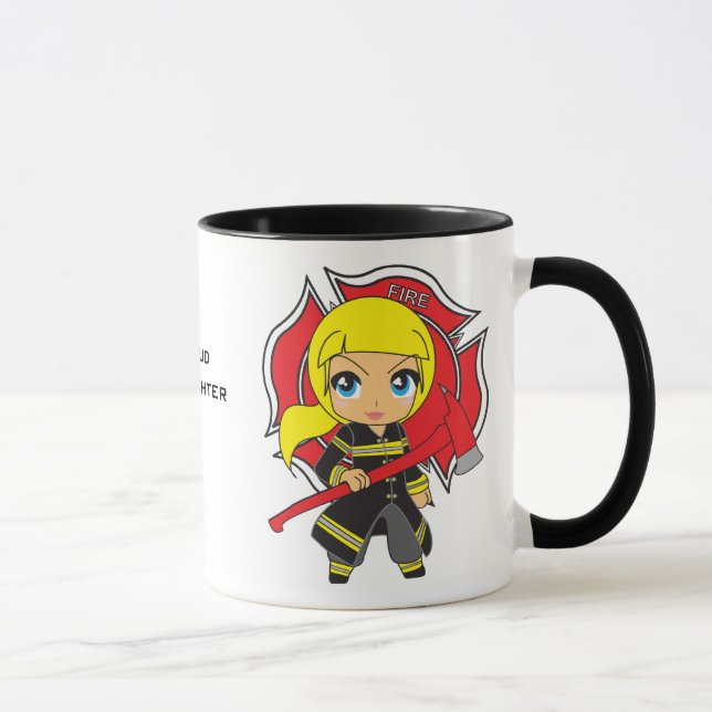 Kawaii blond brandmanflicka mugg (Höger)
