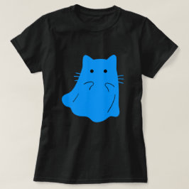 Kawaii Blue Cat Ghost T Shirt
