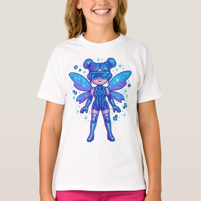 Kawaii Blue Fairy – Cute Magical T-shirt (Framsida)
