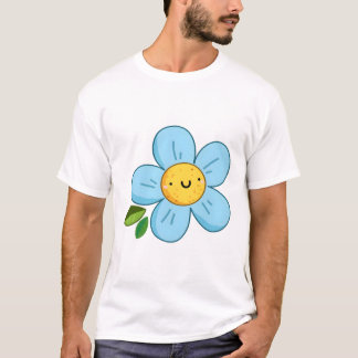 Kawaii Blue Flower T Shirt