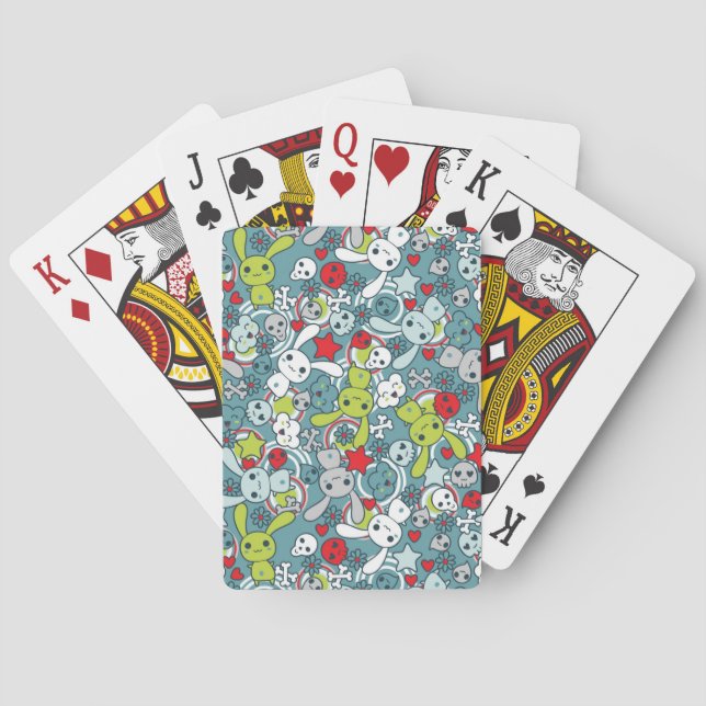 kawaii Blue mönster Casinokort (Baksidan)