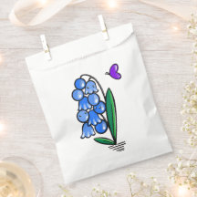 Kawaii Bluebells med Butterfly Favor bag
