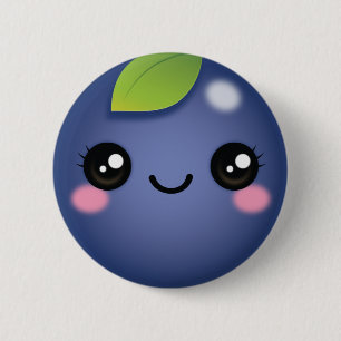 Kawaii Blueberry Button Knapp