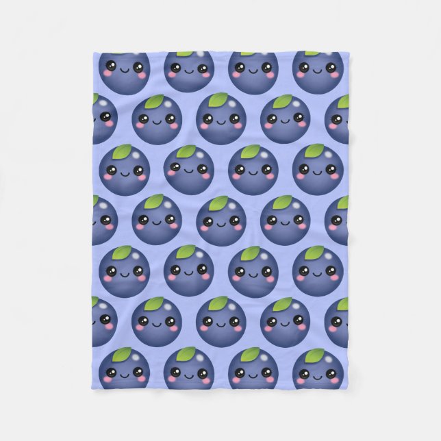 Kawaii Blueberry Fleece Blanket (Framsidan)