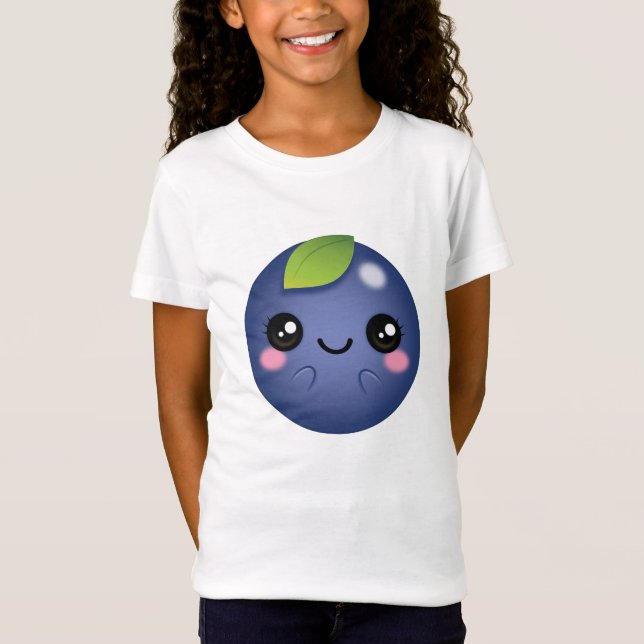 Kawaii Blueberry T Shirt (Framsida)