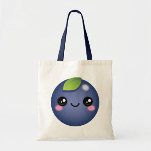 Kawaii Blueberry Tote Bag Tygkasse