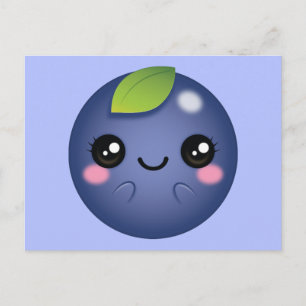 Kawaii Blueberry Vykort