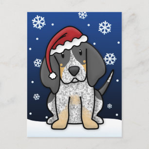 Kawaii Bluetick Coonhound julvykort Helg Vykort