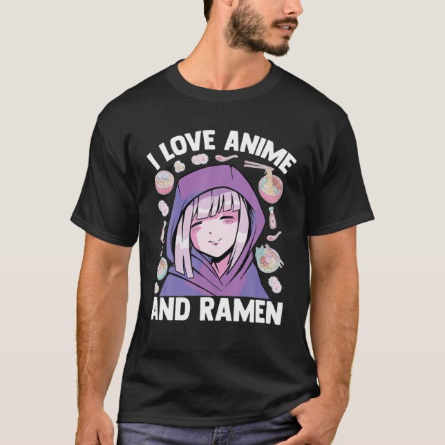 Kawaii Blushing Otaku Girl - jag Kärlek Anime och  T Shirt (Framsida)