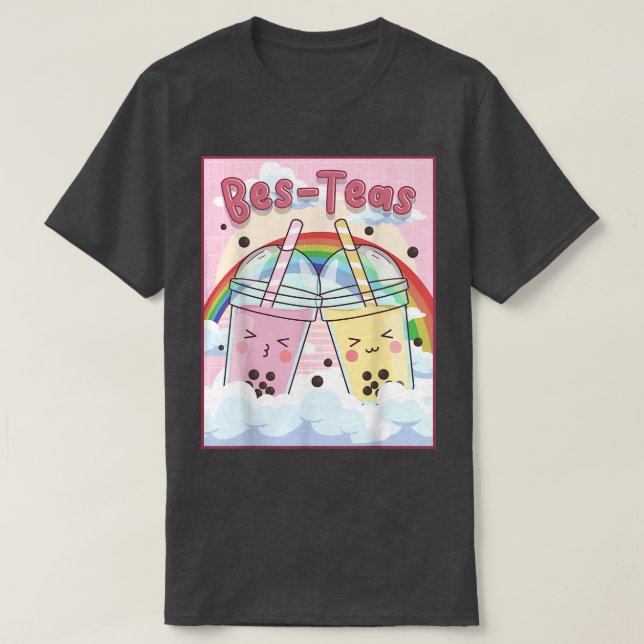 Kawaii Boba Bubble Mjölk Tea Bes Teas Aesthetic T Shirt (Design framsida)