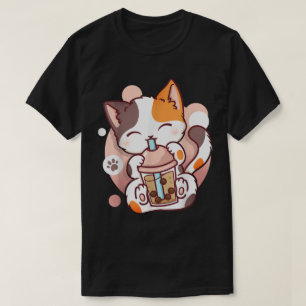 Kawaii Boba Katt Dricker Bubble Tea Tee