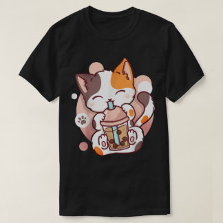 Kawaii Boba Katt Dricker Bubble Tea Tee