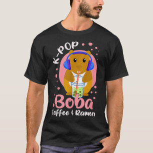 Kawaii Boba och KPop Girls Coffee Ramen K-Pop T Shirt