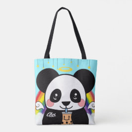 Kawaii Boba Panda Bear Tote Bag Tygkasse