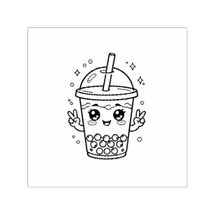 Kawaii boba te-färgning självfärgande stämpel