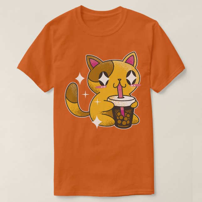 Kawaii Boba Tea Cat Japan Sweet T Shirt (Design framsida)