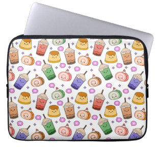 Kawaii Boba Tea Mönster Laptop Fodral