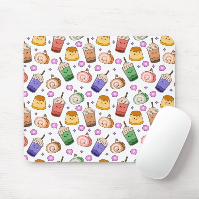 Kawaii Boba Tea Mönster Musmatta (Med mus)