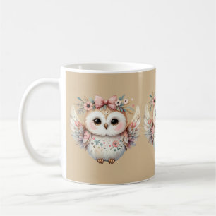 Kawaii Boho Uggla Illustration Kaffemugg