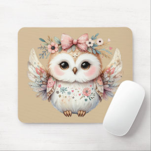 Kawaii Boho Uggla Illustration Taupe Musmatta