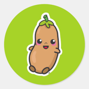 Kawaii bönaklistermärke runt klistermärke