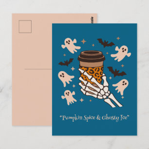 Kawaii boo, söt pooky halloween vykort