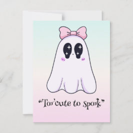 Kawaii boo, söt pooky halloween vykort