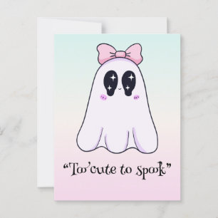 Kawaii boo, söt pooky halloween vykort