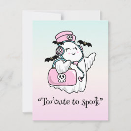 Kawaii boo, söt pooky halloween vykort