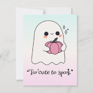 Kawaii boo, söt pooky halloween vykort