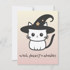 Kawaii boo, söt pooky halloween vykort