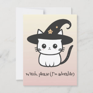 Kawaii boo, söt pooky halloween vykort