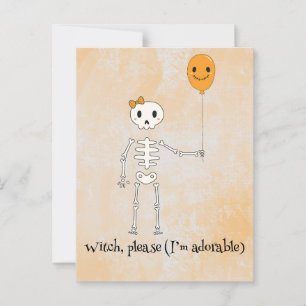 Kawaii boo, söt pooky halloween vykort