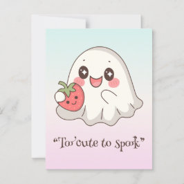 Kawaii boo, söt pooky halloween vykort