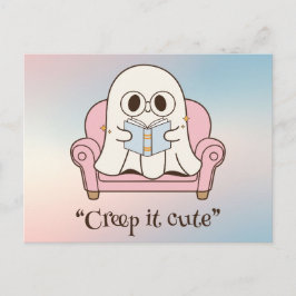 Kawaii boo, söt spöklik Halloween Vykort