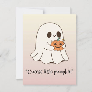 Kawaii boo, söt spöklik Halloween Vykort