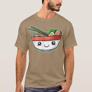 Kawaii Bowl av Ramen med Ansikte japansk Ramen T Shirt