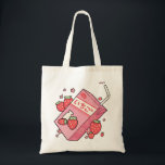 Kawaii boxas japansk jordgubbefruktsaft tygkasse<br><div class="desc">Kawaii boxas japansk fruktsaft gjort i en gullig Animestil.</div>