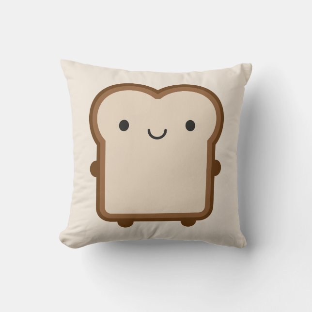 Kawaii Bread/Toast Reversible Kudde (Framsida)